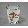 2 Oz Whiskey Shot Glass; (Set of 4) Shot Glasses with golden rim and sublimation printing.